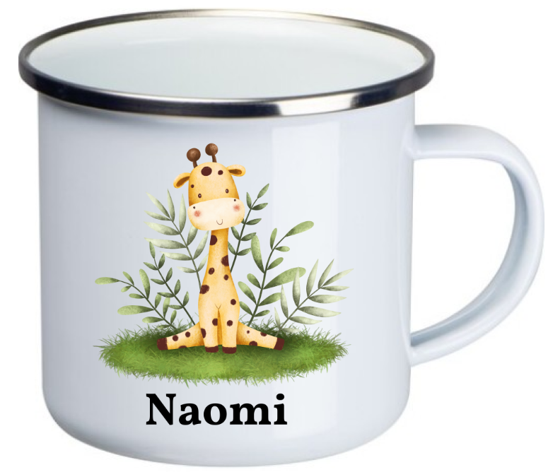 Emaille Tasse -  Giraffe