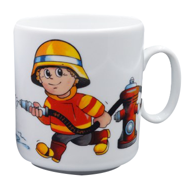 Kinderbecher - Feuerwehr Porzellan